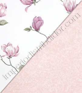 PÁG. 34 - Papel de Parede Vinílico English Florals (Inglês) - Efeito Manchado (Rosa)