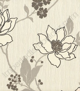 PÁG. 35 - Papel de Parede Vinílico Magica (Italiano) - Floral com Textura (Bege/ Tons de Cinza/ Preto/ Detalhes com Brilho)