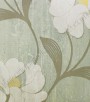 PÁG. 36 - Papel de Parede Vinílico Flow 2 (Italiano) - Floral - Fundo Efeito Pátina (Verde Azulado/Pérola/Detalhes Perolados)