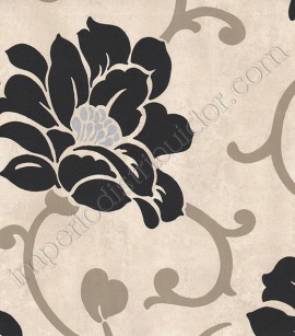 PÁG. 37/58 - Papel de Parede Vinílico Brera (Italiano) - Floral (Marfim/ Bege/ Preto/ Prata)