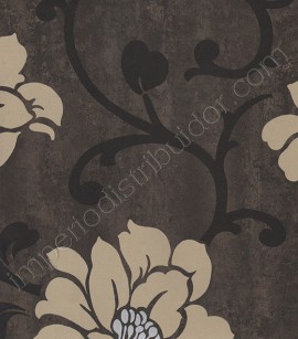 PÁG. 39 - Papel de Parede Vinílico Brera (Italiano) - Floral (Bege/ Café/ Preto/ Prata)