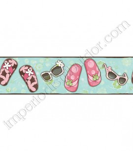 PÁG. 40 - Faixa Vinílica Candice Kids (Americano) - Praia (Verde Água/ Rosa/ Marrom)