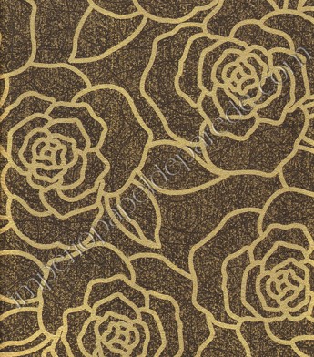 PÁG. 40 - Papel de Parede Vinílico Bling (Americano) - Contorno Rosas (Café/ Ouro)