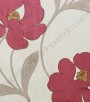 PÁG. 41 - Papel de Parede Vinílico Flow 2 (Italiano) - Floral - Fundo Efeito Pátina (Vermelho/Creme/Detalhes Perolados)