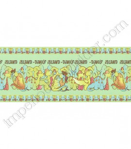 PÁG. 42 - Faixa Vinílica Decorativa Kawayi (Chinês) - Dinossauro Pirata (Verde Água/ Colorido)