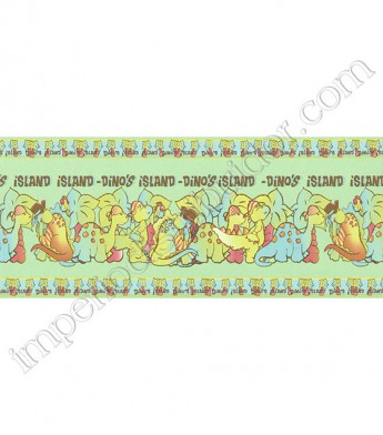 PÁG. 42 - Faixa Vinílica Decorativa Kawayi (Chinês) - Dinossauro Pirata (Verde Água/ Colorido)