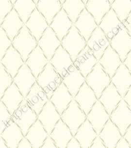 PÁG. 43 - Papel de Parede Vinílico Casabella (Americano) - Treliça de Folhas (Bege/ Verde)