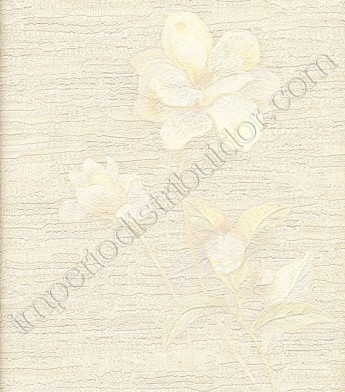 PÁG. 43 - Papel de Parede Vinílico Motivi (Italiano) - Flor Brilhante (Pérola/ Tons de Bege/ Flor com Efeito Perolado/ Detalhes com Brilho Glitter)
