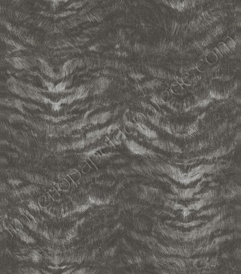 PÁG. 43 - Papel de Parede Vinílico Roberto Cavalli 2 (Italiano) - Imitação Pele Tigre (Cinza Chumbo/ Prata/ Detalhes com Brilho Glitter e Leve Relevo)