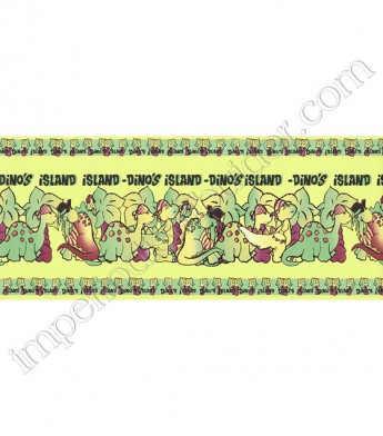 PÁG.44 - Faixa Vinílica Decorativa Kawayi (Chinês) - Dinossauro Pirata (Tons de Verde/ Magenta)