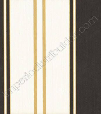 PÁG. 44 - Papel de Parede Vinílico Sprint (Italiano) - Listras (Dourado/ Branco/ Preto)