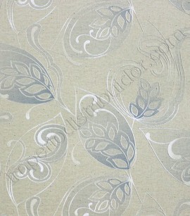 PÁG. 45 - Papel de Parede Infinity (Chinês) - Folhagem Estilizada (Cor Cru/ Tons de Cinza/ Com Brilho)