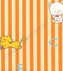 PÁG. 46/47 - Papel de Parede Vinílico Kawayi (Chinês) - Bichinhos e Listras (Tons de Laranja/ Colorido)