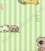 PÁG. 48 - Papel de Parede Vinílico Kawayi (Chinês) - Bichinhos e Listras (Tons de Verde/ Colorido)