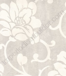 PÁG. 49/50 - Papel de Parede Vinílico Brera (Italiano) - Floral (Cinza/ Branco)