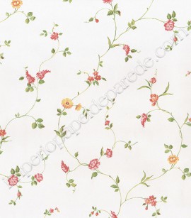 PÁG. 50 - Papel de Parede Vinílico Fragrant Roses (Chinês) - Floral Delicado (Vermelho/ Amarelo/ Branco/ Verde)