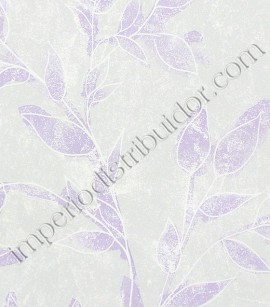 PÁG. 51 - Papel de Parede Vinílico English Florals (Inglês) - Folhagem Artística (Lilás/ Cinza)