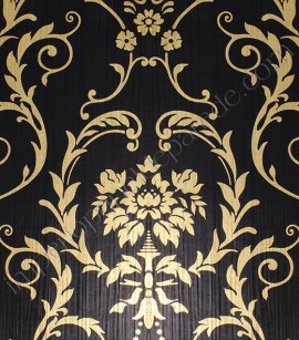 PÁG. 56 - Papel de Parede Vinílico Bright Wall (Americano) - Colonial (Preto/ Dourado/ Detalhes com Efeito Amassado)
