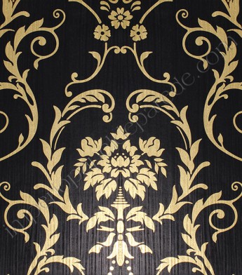 PÁG. 56 - Papel de Parede Vinílico Bright Wall (Americano) - Colonial (Preto/ Dourado/ Detalhes com Efeito Amassado)