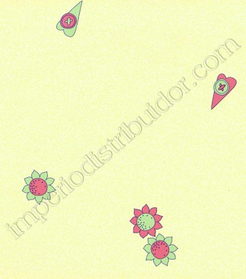 PÁG. 56 - Papel de Parede Vinílico Kawayi (Chinês) - Desenhos Meninas (Amarelo/ Verde/ Rosa)
