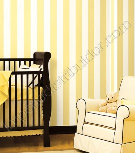 PÁG. 57 - Papel de Parede Vinílico Ashford Stripes (Americano) - Listras (Branco/ Amarelo)