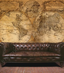 PÁG. 57A - Painel de Parede Steampunk (Inglês) - Mapa Mundi Antigo (Map) 6 Partes