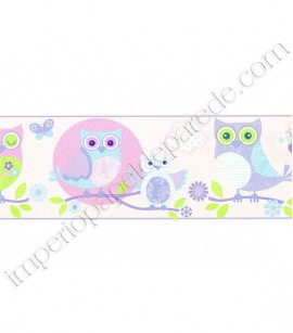 PÁG. 59 - Faixa Vinílica Decorativa Just 4 Kids (Inglês) - Corujas (Rosa/ Colorido)