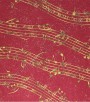 PÁG. 62 - Papel de Parede Vinílico Bright Wall (Americano) - Nota Musical e Partitura (Vermelho Cereja/ Dourado/ Leve Preto)