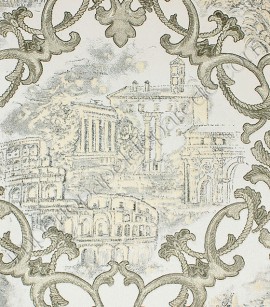 PÁG. 62 - Papel de Parede Vinílico Italiana Vera (Italiano) - Colonial (Creme/ Bege/ Dourado/ Detalhes com Brilho/ Detalhes com Leve Relevo)