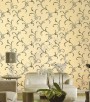 PÁG. 62 - Papel de Parede Vinílico Motivi (Italiano) - Arabescos Texturizado (Off-White/ Leve Dourado/ Perolado/ Detalhes em Preto e Prata)