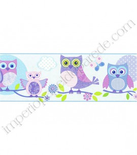 PÁG. 63 - Faixa Vinílica Decorativa Just 4 Kids (Inglês) - Corujas (Azul/ Colorido)