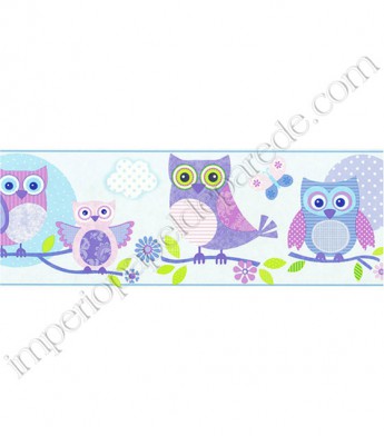 PÁG. 63 - Faixa Vinílica Decorativa Just 4 Kids (Inglês) - Corujas (Azul/ Colorido)