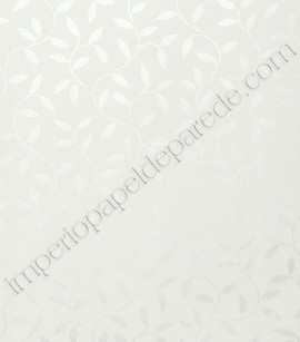 PÁG. 70 - Papel de Parede Vinílico Fragrant Roses (Chinês) - Folhas (Tons de Bege Acinzentado/ Detalhes com Brilho Perolado)