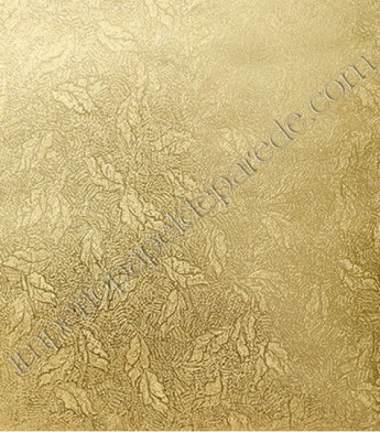 PÁG. 73 - Papel de Parede Vinílico Bright Wall (Americano) - Folhagem Estilizada (Dourado)