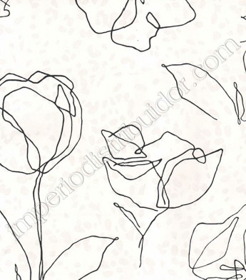 PÁG. 74 - Papel de Parede Vinílico Brera (Italiano) - Flor Estilizada (Preto/ Branco)