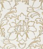 PÁG. 74 - Papel de Parede Vinílico Italiana Vera (Italiano) - Floral Estilizado (Dourado/ Branco/ Detalhes com Relevo/ Detalhes com Brilho)