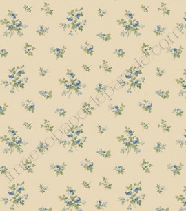 PÁG. 75 - Papel de Parede Vinílico Casabella (Americano) - Floral Rosinhas (Bege/ Tons de Azul/ Verde)