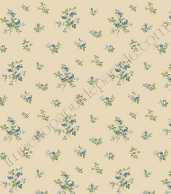 PÁG. 75 - Papel de Parede Vinílico Casabella (Americano) - Floral Rosinhas (Bege/ Tons de Azul/ Verde)