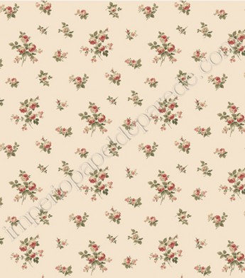 PÁG. 79 - Papel de Parede Vinílico Casabella (Americano) - Floral Rosinhas (Tons de Bege/ Vermelho/ Tons Rosados/ Verde Acinzentado)