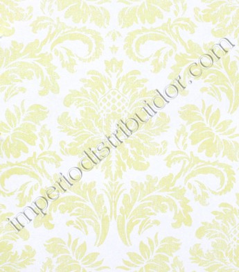 PÁG. 83 - Papel de Parede Vinílico English Florals (Inglês) - Adamascado (Amarelo Claro)