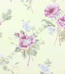 PÁG. 84 - Papel de Parede Vinílico English Florals (Inglês) - Floral Marcante (Tons de Rosa/ Amarelo Claro)