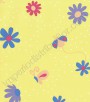 PÁG. 87 - Papel de Parede Vinílico Kawayi (Chinês) - Flores e Borboletas (Amarelo/ Colorido)