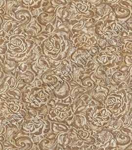 PÁG. 92 - Papel de Parede Vinílico Roberto Cavalli 3 (Italiano) - Floral em Relevo (Tons de Marrom Claro/ Cobre/ Detalhes com Brilho Glitter)