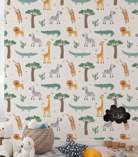 PÁG. 12 - Painel de Parede Safari - Tamanho Personalizado - Base Linho ou Palha