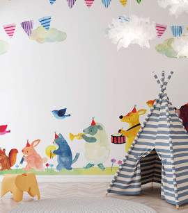 PÁG. 37 - Painel de Parede Animais e Instrumentos - Tamanho Personalizado - Base Linho ou Palha