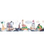 PÁG. 13 - Painel de Parede Animais, Mar e Farol - Tamanho Personalizado - Base Linho ou Palha