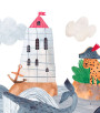 PÁG. 13 - Painel de Parede Animais, Mar e Farol - Tamanho Personalizado - Base Linho ou Palha