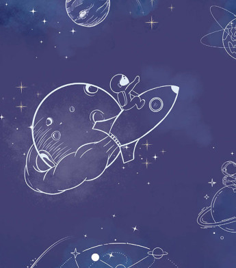 PÁG. 68 - Painel de Parede Astronauta - Coleção Assinaturas - Tamanho Personalizado - Base Linho ou Palha