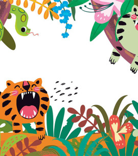 PÁG. 17 - Painel de Parede Bichinhos da Selva - Tamanho Personalizado - Base Lisa
