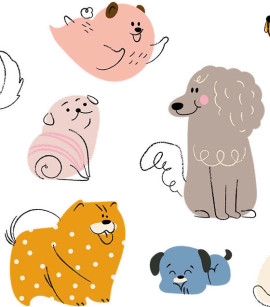 PÁG. 23 - Painel de Parede Cachorrinhos - Tamanho Personalizado - Base Lisa
